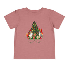 Toddler Tee — Cute Christmas Family Pets Under Festive Tree Holiday Shirt