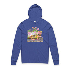Floral Garden Cart Hooded Long Sleeve Tee