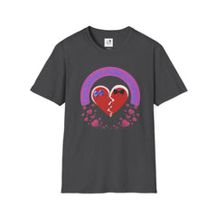 Two Halves Make Us Whole Broken Heart T-Shirt — Cute Split-Heart Couple Tee
