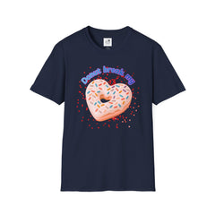 "Donut Break My Heart" Sprinkle Heart Donut Graphic Tshirt