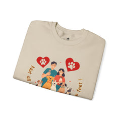 “Not All Family Members Walk on Two Feet” Pet-Loving Graphic Crewneck Sweatshirt