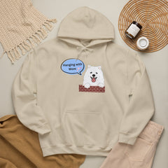 "Hanging with Mom" Cute Dog Graphic Pullover Hoodie