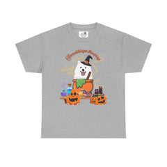 Halloween Witchy Samoyed — Cute Spooky Pumpkin Cauldron Tee