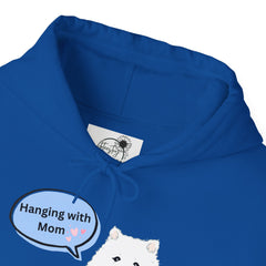 "Hanging with Mom" Cute Dog Graphic Pullover Hoodie
