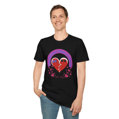 Two Halves Make Us Whole Broken Heart T-Shirt — Cute Split-Heart Couple Tee