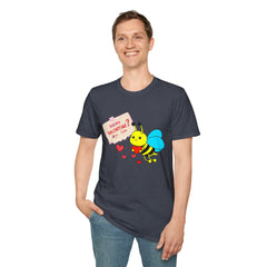 Valentine Bee T-Shirt — "Be My Valentine?" Cute Bee Hearts Tee
