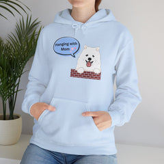 "Hanging with Mom" Cute Dog Graphic Pullover Hoodie