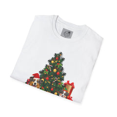 Christmas Australian Shepherd Dogs T-Shirt — Festive Tree & Presents Holiday Tee
