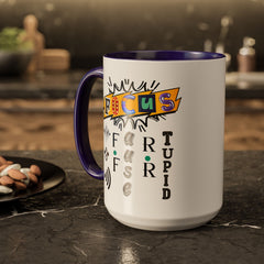 Focus Funny Wordplay Mug — Colorful 11oz/15oz Ceramic Coffee Cup