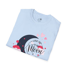 Love You to the Moon T-Shirt – Romantic Moon & Hearts Tee