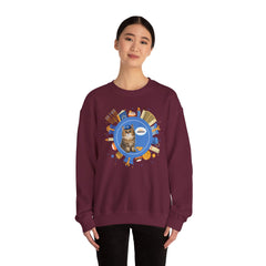 Happy Hanukkah Cat Sweatshirt – Cute Kitty 'Meow!' Graphic Crewneck