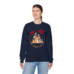 “Not All Family Members Walk on Two Feet” Pet-Loving Graphic Crewneck Sweatshirt