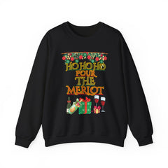 Sweatshirt - "Ho Ho Ho Pour The Merlot" Christmas Wine Crewneck