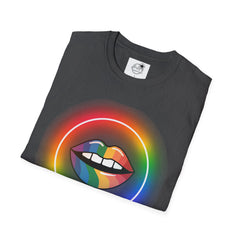 Rainbow Lips T-Shirt — Pride LGBT Neon Circle Graphic Tee