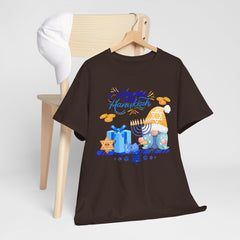 "Happy Hanukkah" Knome with Menorah & Dreidel Holiday Tee