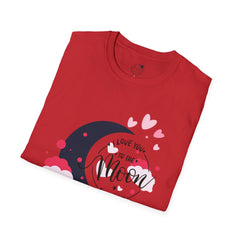 Love You to the Moon T-Shirt – Romantic Moon & Hearts Tee