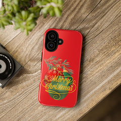Christmas Ornament Phone Case — Red 'Merry Christmas' Holiday Protection
