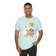 "Ohwoooo happy day!"  Happy Dog with treat delivery T‑Shirt — Pet Gift