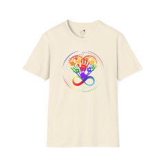 Autism Awareness, Pride Infinity Hands T-Shirt — Rainbow Neurodiversity Support Tee