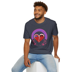Two Halves Make Us Whole Broken Heart T-Shirt — Cute Split-Heart Couple Tee