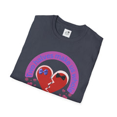 Two Halves Make Us Whole Broken Heart T-Shirt — Cute Split-Heart Couple Tee