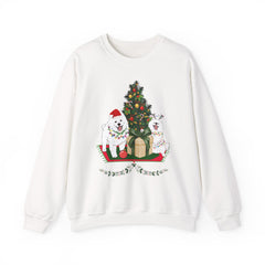 Christmas Samoyed Dogs Sweatshirt - Festive Tree & Gifts Holiday Crewneck