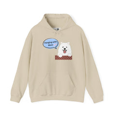 "Hanging with Mom" Cute Dog Graphic Pullover Hoodie
