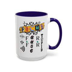 Focus Funny Wordplay Mug — Colorful 11oz/15oz Ceramic Coffee Cup