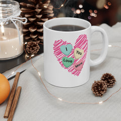 I Love You More Candy Hearts Heart Sketch Coffee Mug