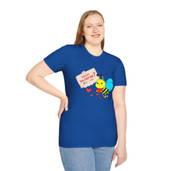 Valentine Bee T-Shirt — "Be My Valentine?" Cute Bee Hearts Tee