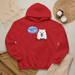 "Hanging with Mom" Cute Dog Graphic Pullover Hoodie
