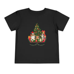 Toddler Tee — Cute Christmas Family Pets Under Festive Tree Holiday Shirt