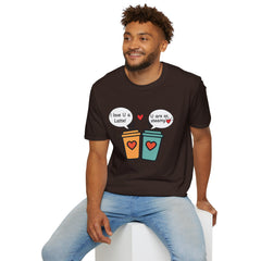 "I love U a Latte" Cute Coffee Pun Tee Couple T-Shirt
