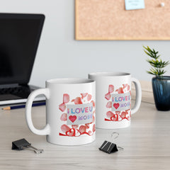 'I Love You Most' Floral Petal Coffee Mug (11oz/15oz)