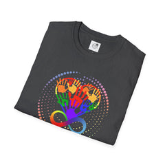 Autism Awareness, Pride Infinity Hands T-Shirt — Rainbow Neurodiversity Support Tee