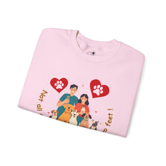 “Not All Family Members Walk on Two Feet” Pet-Loving Graphic Crewneck Sweatshirt