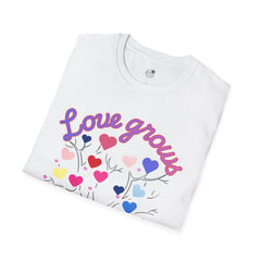 Love Grows Heart Tree T-Shirt — Colorful Heart Family Tee
