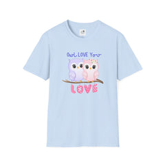 Cute ‘Owl Love You’ Pink & Purple Owls Valentine Tee Shirt
