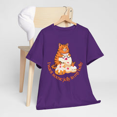 "I Want Some Jelly In My Belly"T-Shirt — Cute Cat Donut Design