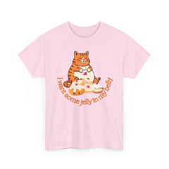 "I Want Some Jelly In My Belly"T-Shirt — Cute Cat Donut Design
