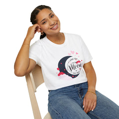 Love You to the Moon T-Shirt – Romantic Moon & Hearts Tee