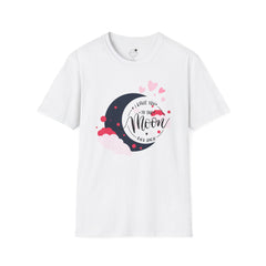 Love You to the Moon T-Shirt – Romantic Moon & Hearts Tee