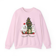 Christmas Samoyed Dogs Sweatshirt - Festive Tree & Gifts Holiday Crewneck