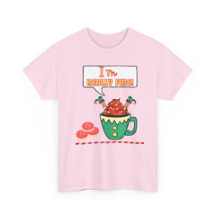 I'm Really Fine Tee — Cute Elf in a coffee cup Graphic T-Shirt