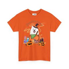 Halloween Witchy Samoyed — Cute Spooky Pumpkin Cauldron Tee