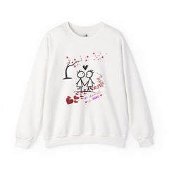 Couple Stick Figure Sweatshirt – Cute Heart Walk Valentine Crewneck