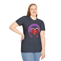 Two Halves Make Us Whole Broken Heart T-Shirt — Cute Split-Heart Couple Tee