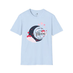 Love You to the Moon T-Shirt – Romantic Moon & Hearts Tee