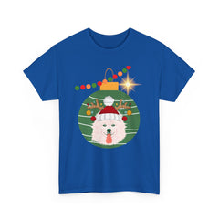 Christmas Samoyed Unisex Heavy Cotton Tee Customizable