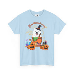 Halloween Witchy Samoyed — Cute Spooky Pumpkin Cauldron Tee